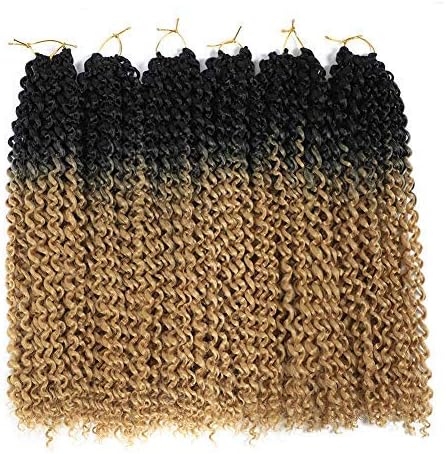 Passion Twist Hair Ombre T27 Passion Twist 18Inch 6Packs Water Wave Crochet Braids for Crochet Passion Twist Braiding Hair (Black Light Brown)
