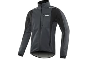 ARSUXEO Winter Warm UP Thermal Softshell Cycling Jacket Windproof Waterproof 15-k