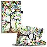 Fintie Samsung Galaxy Tab E 9.6 Case - Premium PU Leather 360 Degree Rotating Cover Swivel Stand for Samsung Tab E Wi-Fi / Tab E Nook / Tab E Verizon 9.6-Inch Tablet, Love Tree