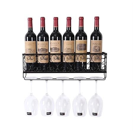 Weinregal Iron Art Wandregal Retro Style Weinglas Rack Bar Cafe Haushalt Wein Weinregal