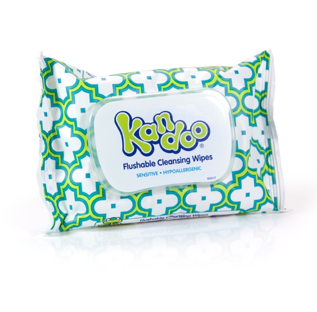 Flushable Wipes for Baby and Kids by Kandoo, Unscented for Sensitive Skin, Hypoallergenic Potty Training Wet Cleansing Cloths, 