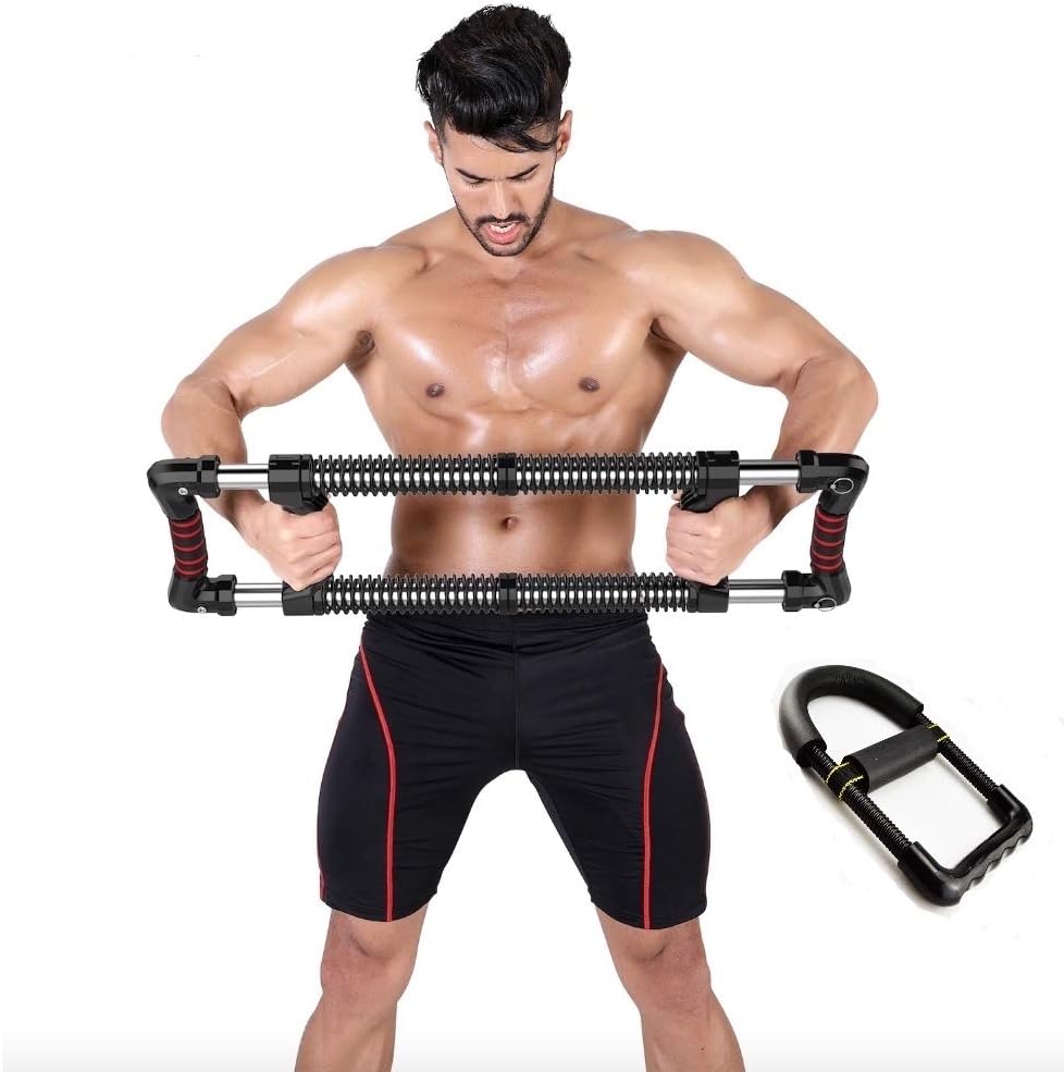 LOVHO Chest Expander with Wrist Trainer Hand Grip Adjustable Spring