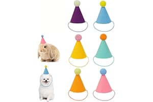 MUCCIBI Mini Party Hats for Stuffed Animals, Birthday Party Cone Hats Dolls Dog Cat Rabbit Puppies Assorted Animal Birthday