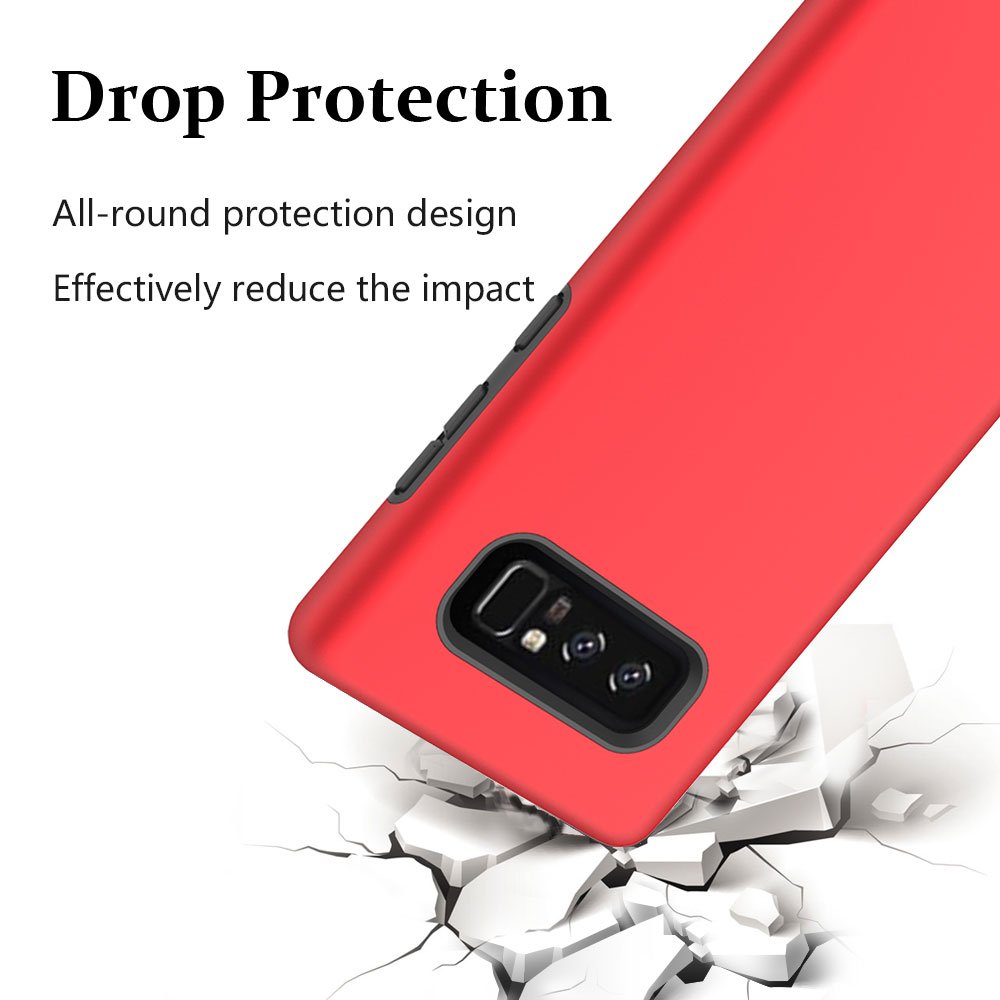 Note 8 Case, Galaxy Note 8 Case, MagicSky Slim Corner Protection Shock Absorption Hybrid Dual Layer Armor Defender Protective Case Cover for Samsung Galaxy Note 8 (Red)