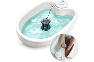 DYNA-LIFE BioEnergizer Foot Spa Pro | Foot Bath Basin Machine for Cramped Muscles, Aching Feet, Stimulates Blood Flow, & Hydrates Skin | Comes w/Sea Salt & 30 Basin Liners (Foot Spa Pro)