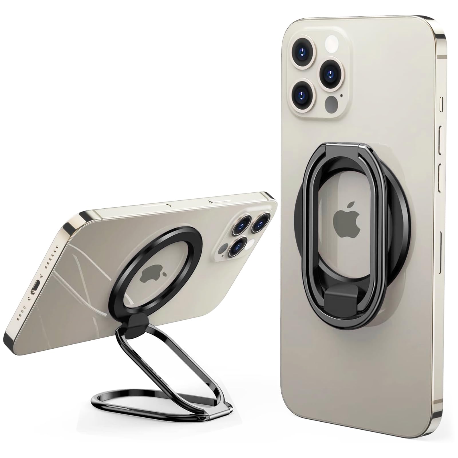Photo 1 of [2025 Upgraded] Mag Safe Phone Ring Holder, SUPERONE Adjustable Magnetic Kickstand & Removable Phone Grip Compatible with Wireless Charging Only for iPhone 17 &16 & 15 & 14 & 13 & 12 Series - Black
