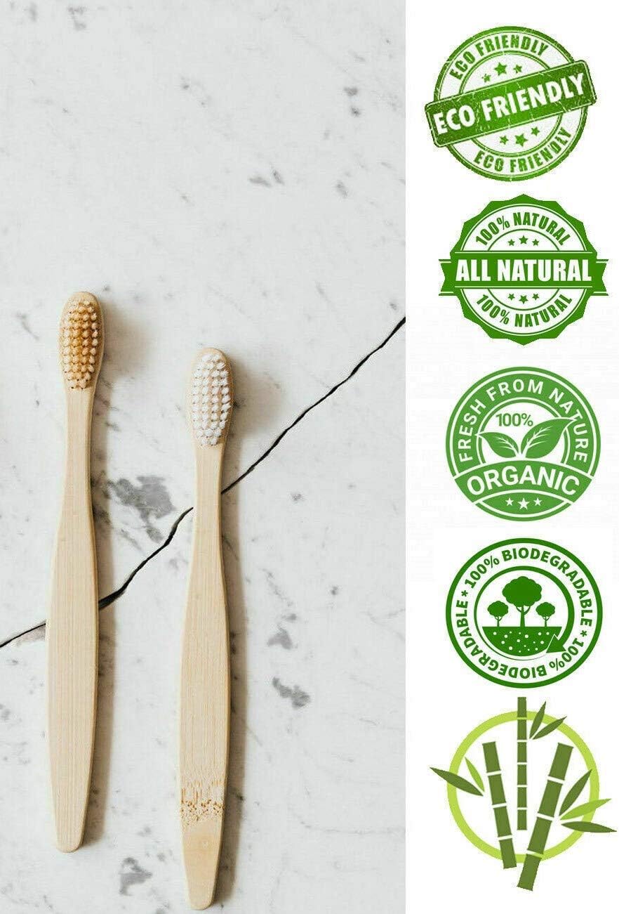 10 Eco Friendly Bamboo Toothbrush Biodegradable in Paper Bag Adult Oral ...