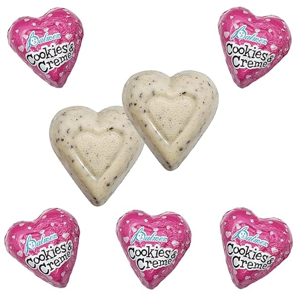 FRUIDLES VALENTINE’S MILK CHOCOLATE COOKIES & CREAM HEARTS, CREAMY CHOCOLATY HEARTS, HOLIDAY TREATS, INDIVIDUALLY WRAPPED FOILS, KOSHER CERTIFIED DAIRY (40 COUNT, 1 POUND)