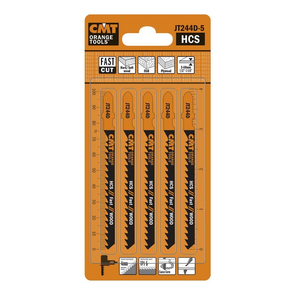 CMT JT118B-5 Jig Saw Blades for Wood – 5-Pack
