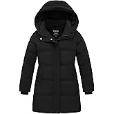 Wantdo Girls' Winter Coat Long Puffer Jacket Warm Waterproof Parka with Hood