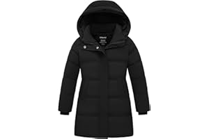 wantdo Girls' Winter Coat Long Puffer Jacket Warm Waterproof Parka with Hood