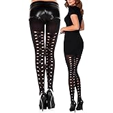 ToBeInStyle Women's Opaque or Sheer Hosiery Stockings With Lace Up Design
