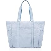 Everfun Large Tote Bag for Women, Ultra Soft Gym Tote, Everyday Yoga Washable Bag with Zipper, Travel, Beach, Laptop Work