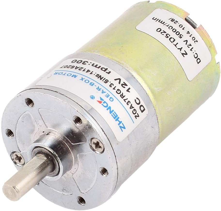 IIVVERR DC 12V 300 RPM 6mm Shaft High Torque Gear-Box Electric Motor (Motor eléctrico de la caja de engranajes de alto par motor de 12V 300 RPM 6mm DC