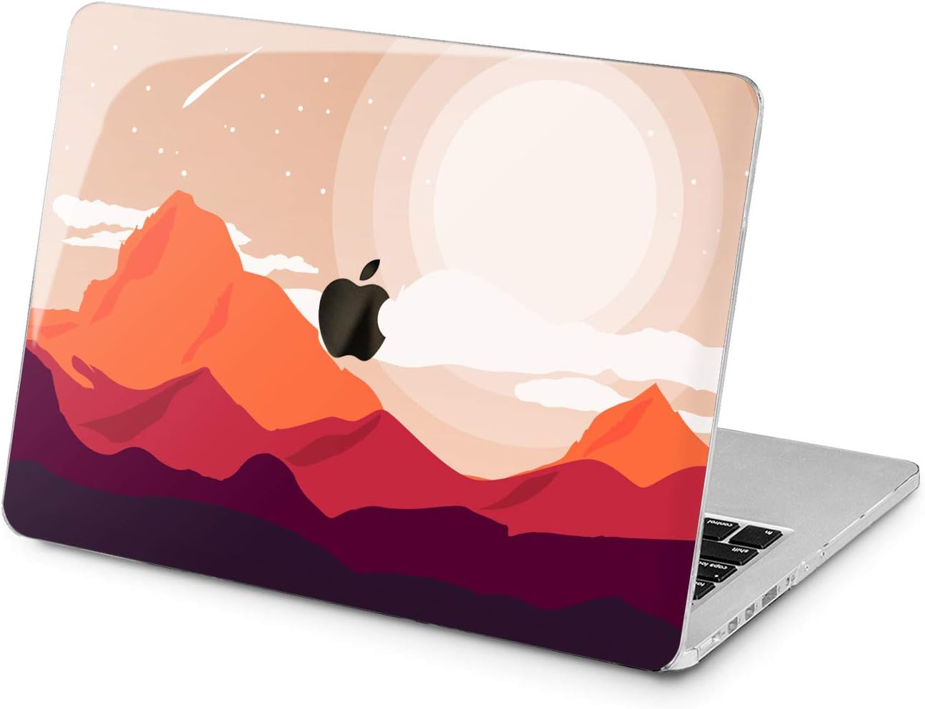 Cavka Hard Shell Case for Apple MacBook Pro 13" 2019 15" 2018 Air 13" 2020 Retina 2015 Mac 11" Mac 12" Cover Graphics Protective Sun Design Plastic Red Unique Laptop Print Artistic Alps Mountains