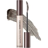 COSNORI Perfect Setting Waterproof Mascara Long&amp;Curl 1.5 Black Brown &ndash; Long Lasting Smudge - Black Brown Mascara - Soft yet Defined Daily Use - K Beauty - 0.23fl oz (7ml)