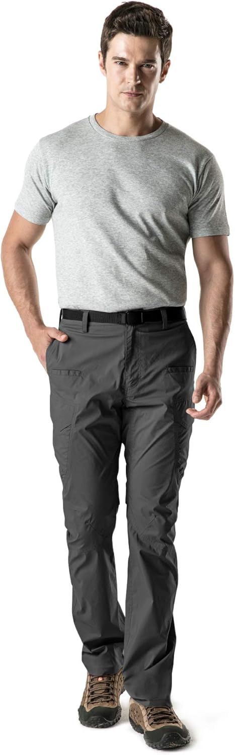 CQR Men's Hiking Pants, Water Repellent Outdoor Pants, Lightweight Stretch Cargo/Straight Work Pants, UPF 50+ Outdoor Apparel: Clothing