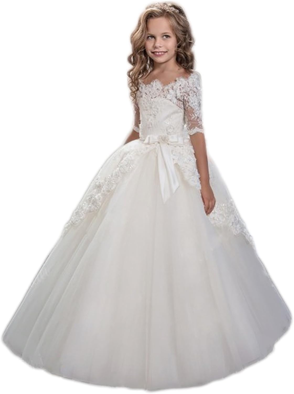 white flower girl dresses amazon