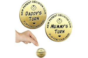 Vichona New Baby Gift,Double-Sided Decision Coin as New Parents Gifts for Couples,Lovely Baby Shower Gifts as New Mommy Essentails,Funny Gifts for New Mom & Dad,Gold