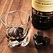 Whiskey Stones Glasses Gift Set - 8 Granite Chilling Whisky Rocks + 2 Crystal Tumblers + Cotton Bag in Wooden Box – Reusable Ice Cubes by Cumbreca