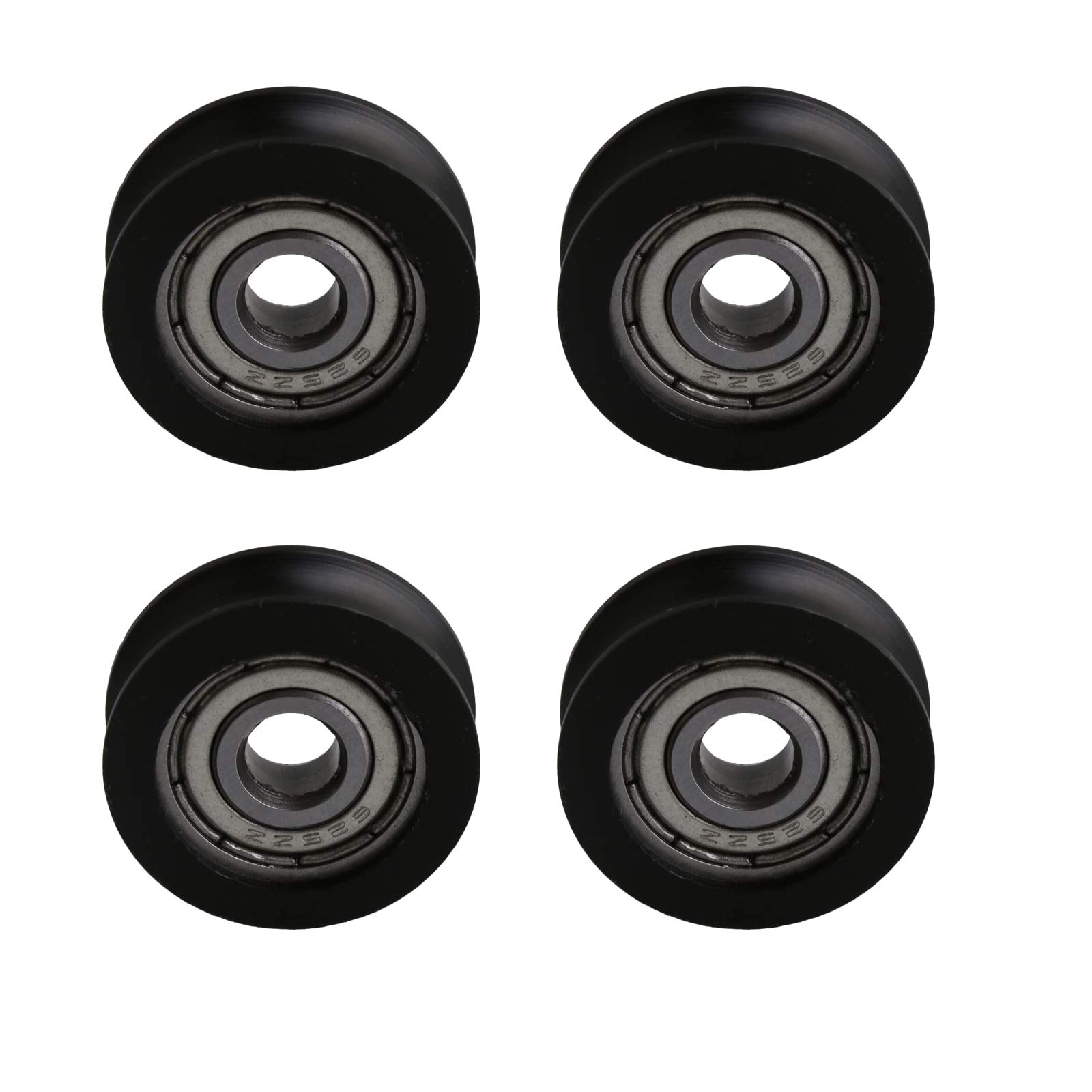 Winwill® 4Pcs 5 * 20 * 7mm Black POM Coated Tire Wheel Arc Ball Bearing for Furniture Pulley