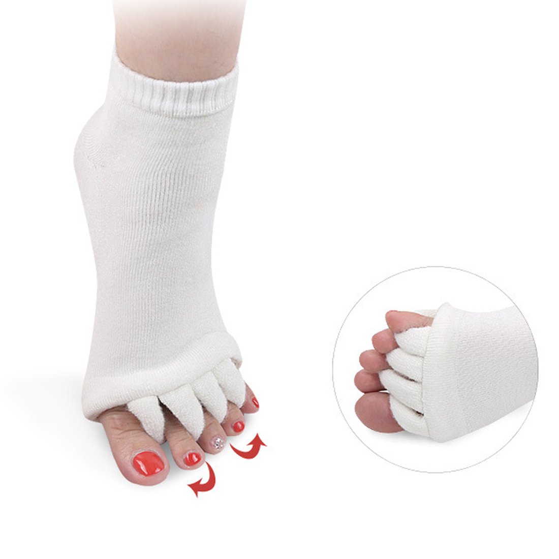 Buy Sozzumi Toes Alignment Toe Separator Socks Open Five Toe Separator ...