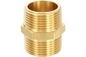 CoCud 1 Pack Brass Pipe Fittings, 1" Male NPT to 1" Male NPT Reducer