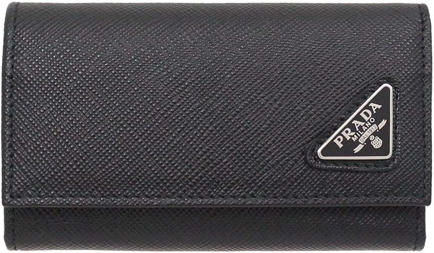 Amazon プラダ Prada 小物 キーケース 2pg222 Qhh ネロ サフィアーノ レザー トライアングル ロゴ 6連 キーケース メンズ レディース ブランド 並行輸入品 Prada プラダ キーケース