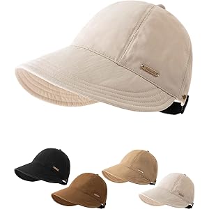 Everyrush Wide Brim Sun Visor Hat UPF 50+ Ponytail Baseball Cap | Lightweight Quick Dry Outdoor Sun Protection Hat for Beach