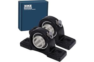 XiKe UCP205-16 Pillow Block Bearing - Pack of 2 Mounted Chrome Steel Bearings with 1" Bore - Self Alignment