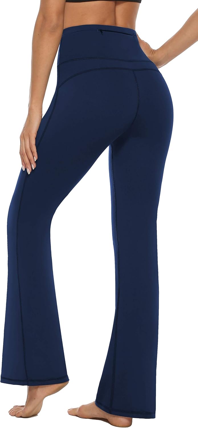 AFITNE Women's Bootcut Yoga Pants with Pockets, High Waist Workout Bootleg Yoga Pants Tummy Control 4 Way Stretch Pants at  Women’s Clothing store
