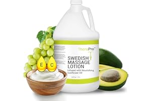 Swedish Massage Lotion by TheraPro - 1/2 Gallon - Unscented, Water Dispersible - Swedish Deep Tissue Massage Lotion for Massage Therapy - Smooth Glide No Sticky Residue - Professional Massage Lotion