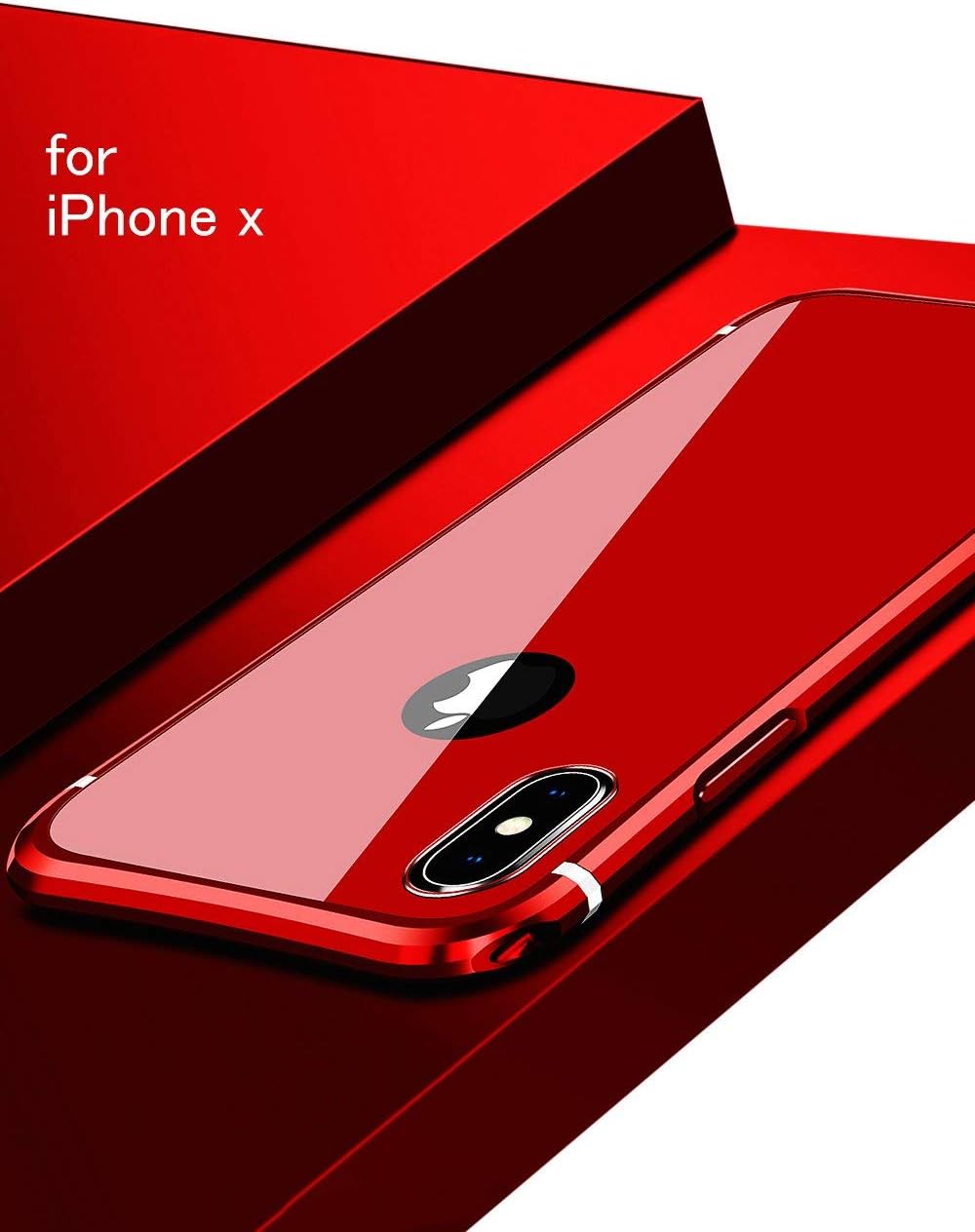 KumWum iPhone Xr Case Aluminum Metal Bumper Frame PC Back Cover Shockproof Drop Resistance Case for iPhone Xr (iPhone Xr, Red)