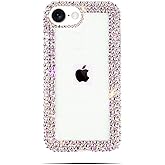 Bonitec Compatible with iPhone 16e Case for Women Girls 3D Glitter Sparkle Bling Case Luxury Shiny Cute Crystal Charms Rhinestone Diamond Bumper Clear Protective Cases Cover Clear