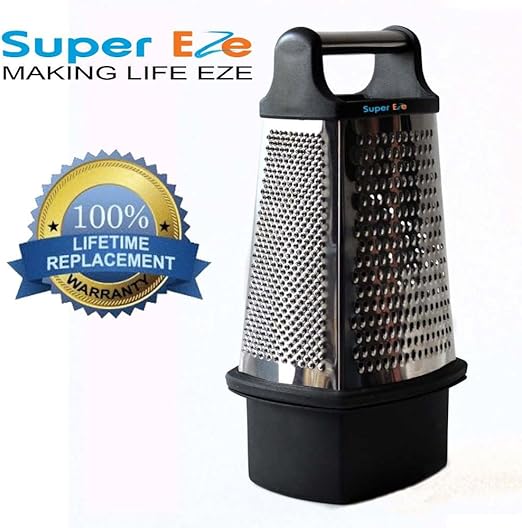 Cheese Grater with FREE food catcher by SuperEze. Best 4 Sided Box