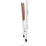 Conair Double Ceramic Flat Iron, 1 Inch, White/Rose Gold