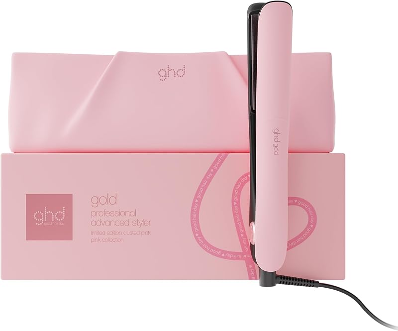 Gold Plancha de Pelo Profesional para cabello liso y sedoso con mayor brillo - Rosa Pastel