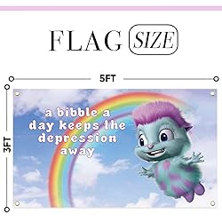 3x5 Ft A Bibble a Day Keeps The Depression Away Fun