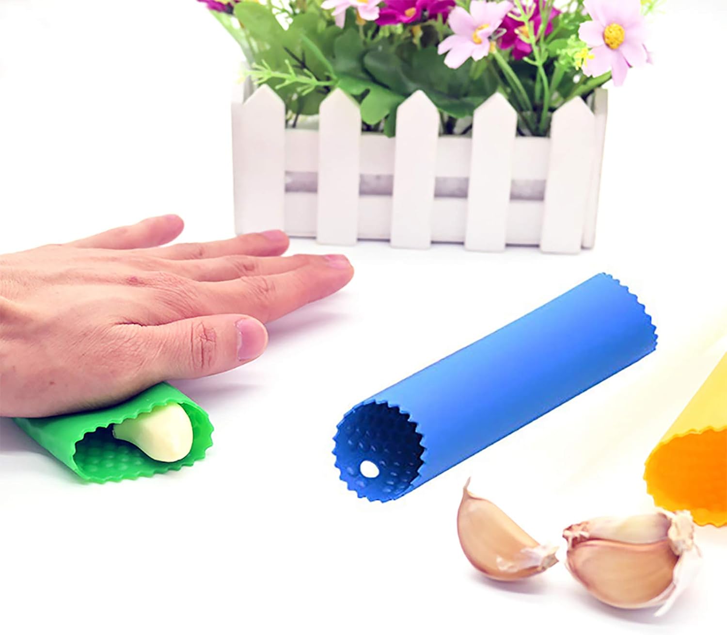 PRAABDC 3 Pcs Silicone Garlic Peeler Skin Remover with