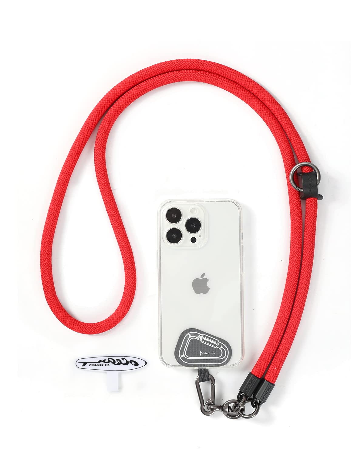 project-cb Cell Phone Lanyard ×1, Tether Tab ×2, Universal Adjustable Phone Strap, Crossbody, Neck Phone Lanyard, Rope Strap (Red)