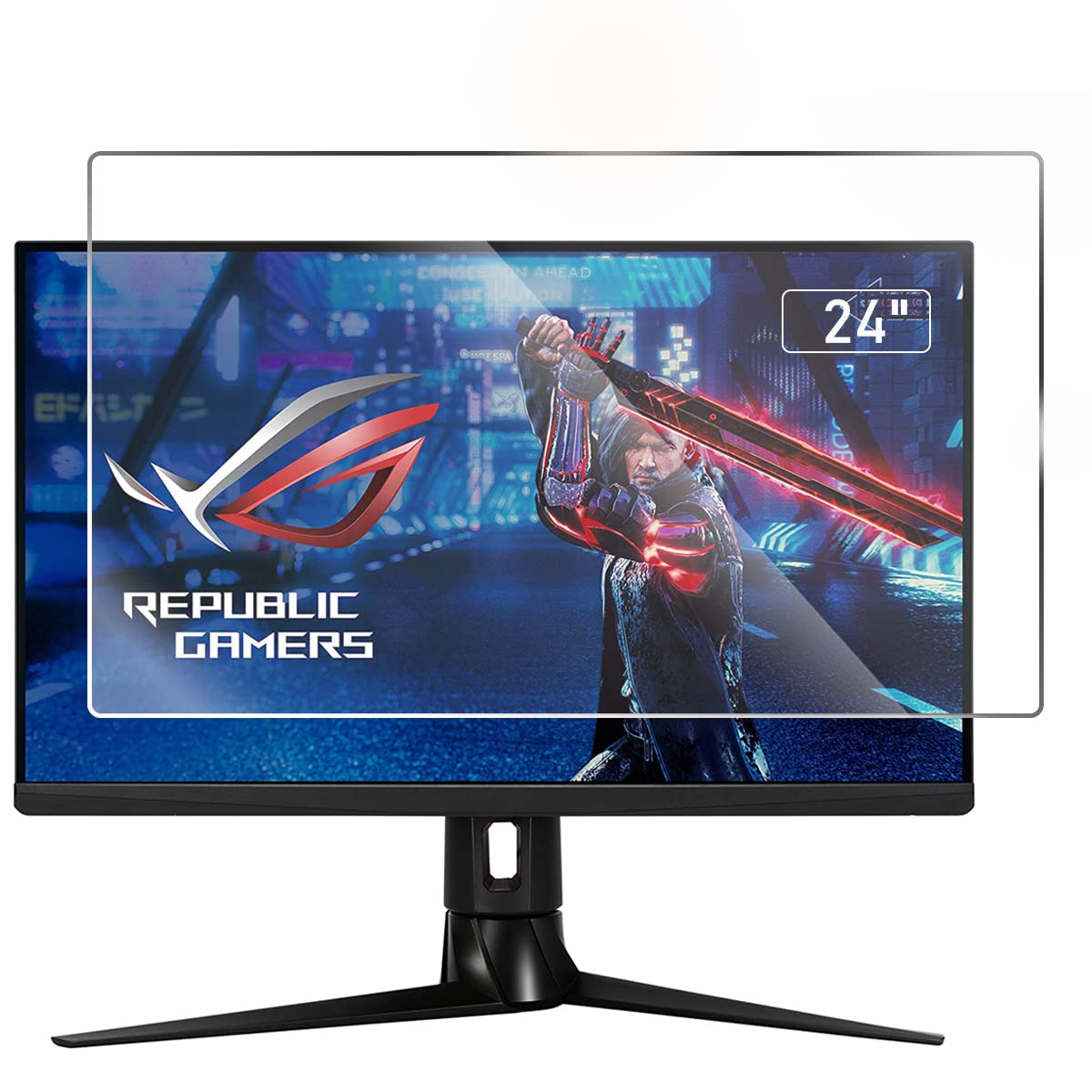 Photo 1 of 2 Pack 24" Anti Glare Matte Screen Protector for Sceptre/LG/Dell/HP/Acer/ViewSonic/ASUS/Aoc/Samsung/KOORUI/InnoView/CRUA/BenQ/SANSUI Diagonal 24" 16:9 LED PC Screen Gaming Monitor (20.9" x 11.8" / W x H)