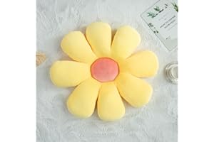 TaiBest Flower Pillow,Flower Shaped Throw Pillow,Flower Shaped Seating Cushion, Floor Pillow, Cute Room Decor & Plush Pillow (15.7, Sun Yellow)