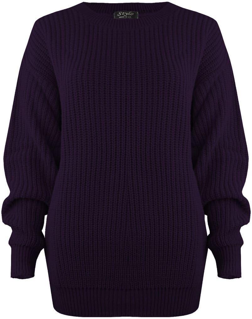 Vanilla Inck New Ladies Womens Girls Thick Knitted Baggy Sweater Top Jumper