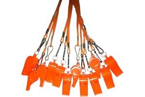 DYBADYSA 20 Pcs Plastic Loud Whistles with Lanyard for Referee Coaches Basketball Football Sports Training Game Event Lifeguard Survival Emergency Fun School Kids Tool Set Suppliers