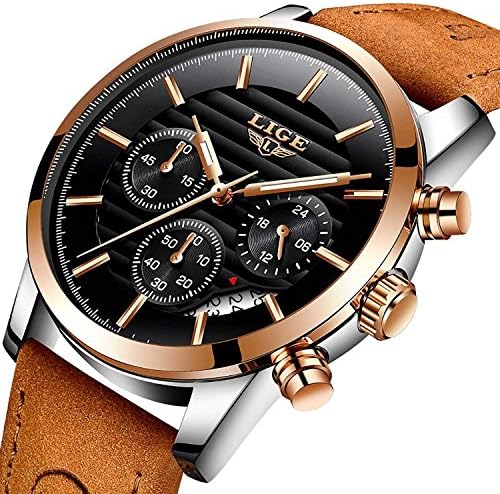 LIGE Mens Watches Fashion Casual Full Leather Sport Quartz Watch Men Luxury Brand Waterproof Business Gift Wristwatch