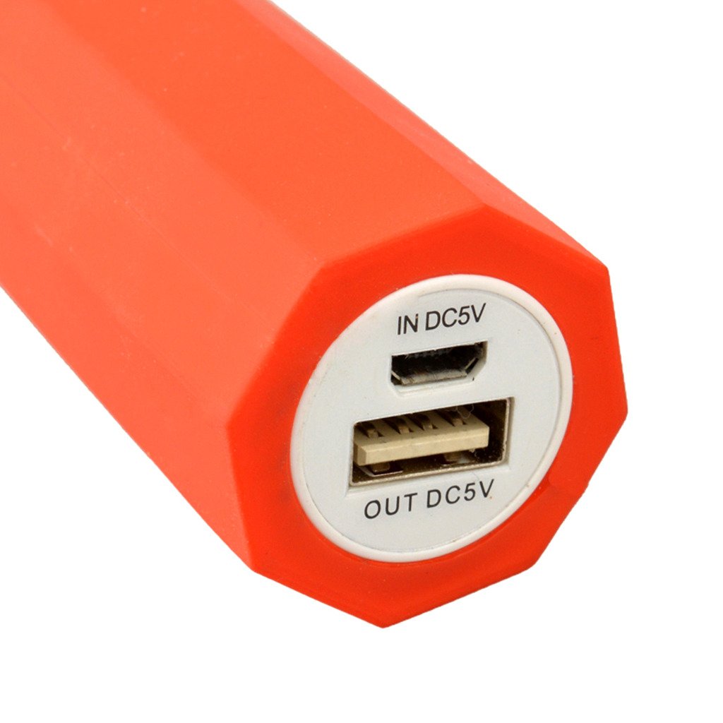 Portable Power Bank, 2600mAh Universal-Compact External Battery Multi-Port USB Chargers for iPhone, iPad, Smartphones and Tablet (Red School Pencil Design)