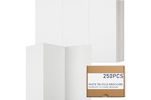 Jaloro 250 Pcs 65lb White Tri Fold Brochure Papers 8.5'' x 11'' 3 Panel Brochure for Inkjet and Laser Printers Heavyweight Paper for Business Flyers Menus Programs and Marketing