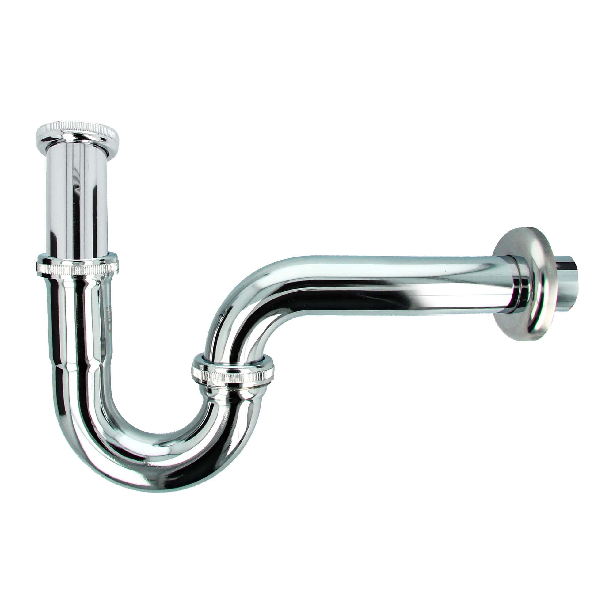 tecuro 1 1/4"" Tube Syphon Siphon Odour Seal for Washstand - Stainless Steel Chrome-Plated