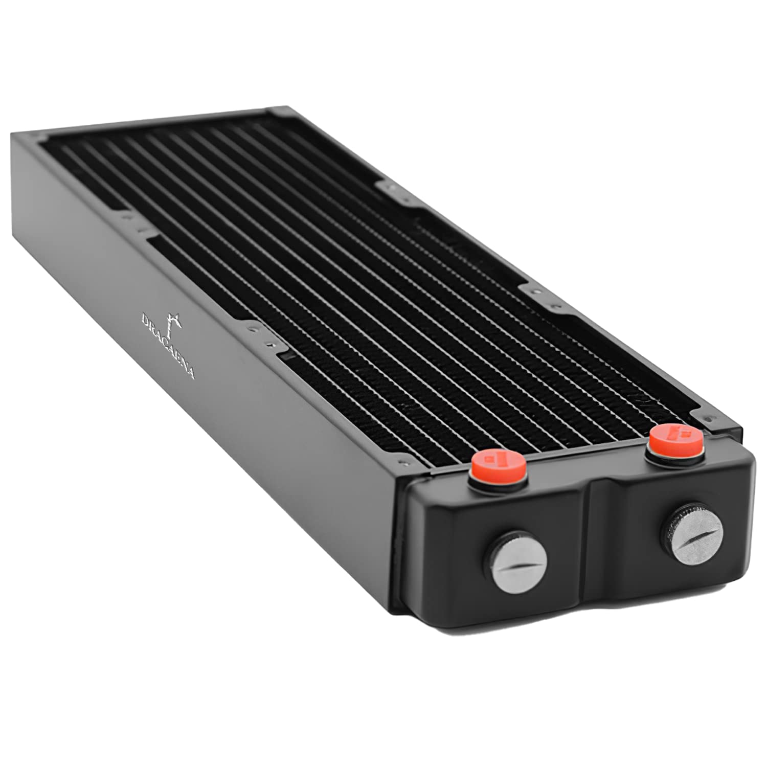 Photo 1 of Dracaena.io 360mm - 45mm/1.77 inch Thick Computer Radiator, 12 Tubes Copper Water Cooling Cooler for CPU Heat Sink - Liquid Heat Exchanger Dual G1/4 Thread, Black