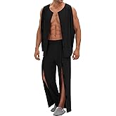 August Alley Mens Post Shoulder Surgery Shirt Tear Away Pant Fully Open Bedridden Patient Clothing Adaptive Hospital Gown Set